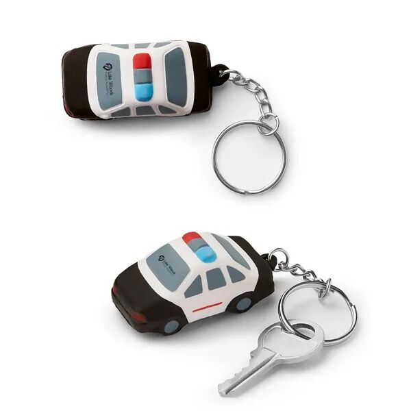 Main Product Image for Custom Printed Police Car Shape Stress Ball Keychain