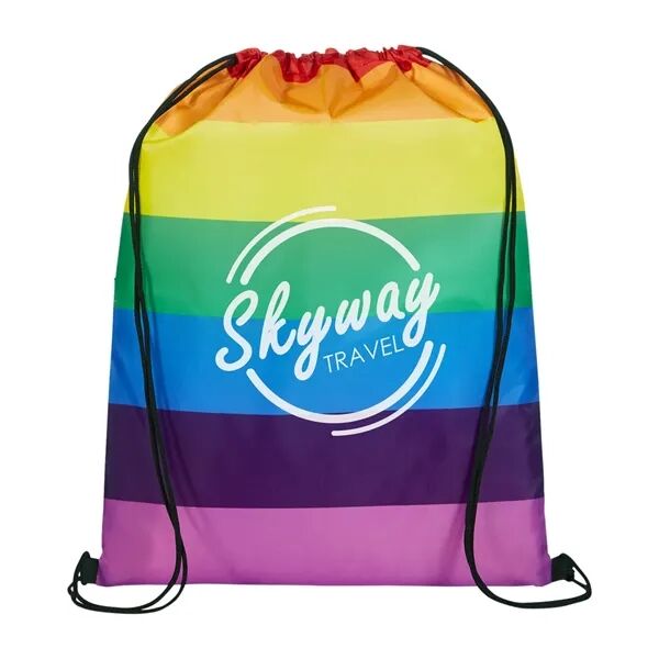 Main Product Image for Custom Printed b.free Pride Rainbow Drawstring Bag