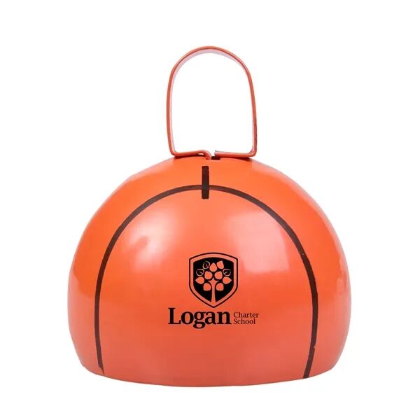 Main Product Image for Custom Printed Basketball Shape Cow Bell