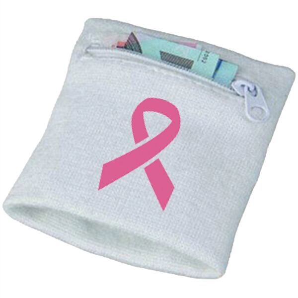 Main Product Image for Custom Printed Wrist Band with Zipper Pocket