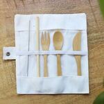 Buy Custom Printed Chun Bamboo Cutlery Set in Pouch