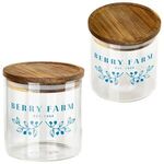 Buy Custom Logo Corsica Glass Canister with Acacia Lid 22 Oz