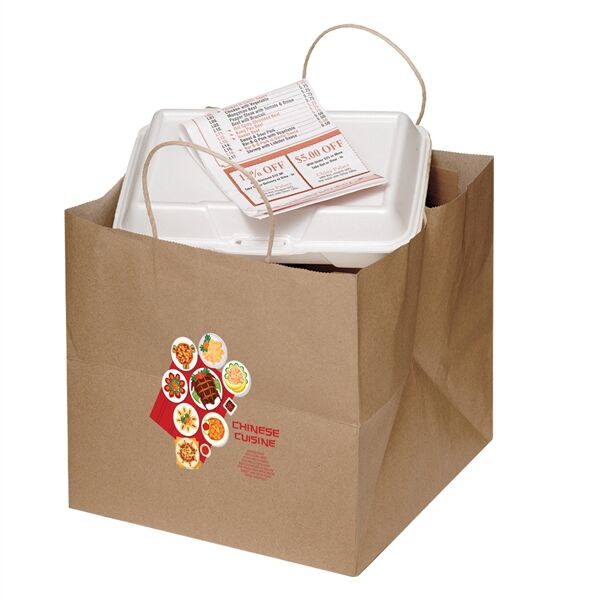 Main Product Image for Full Color Imprint Natural Kraft Take Out Bag