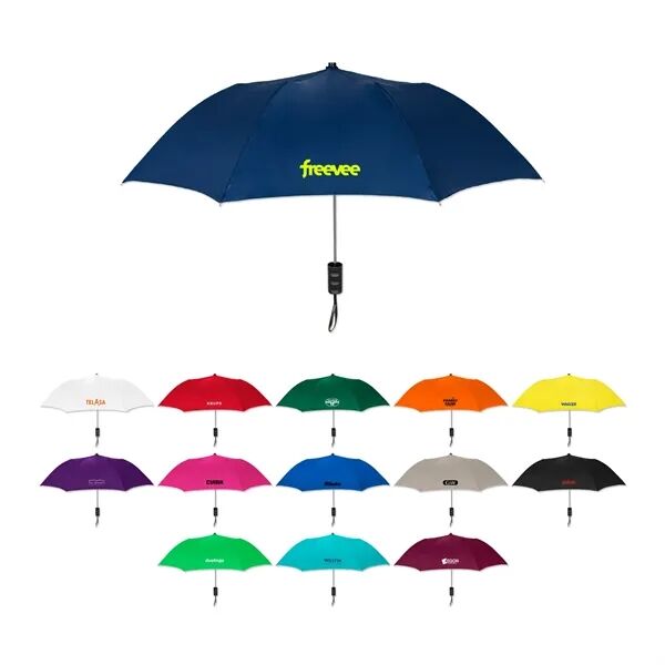 Main Product Image for Custom Printed Elite Compact Folding Umbrella Solid Colors