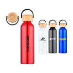 Buy Custom Logo 100% Recycled Aluminum Bottle with Bamboo Lid 24 Oz
