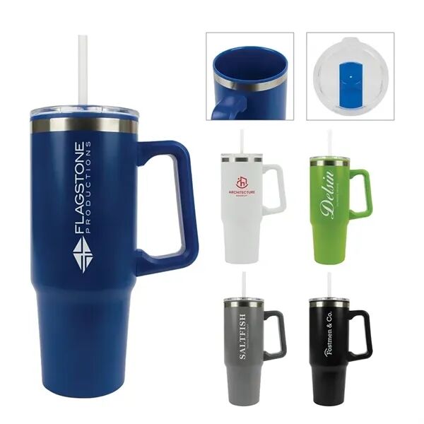 Main Product Image for Branded Rhea Steel 100% Recycled PP Liner Travel Mug  30 oz.