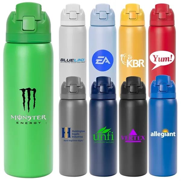 Main Product Image for Custom Printed Solid Stainless Steel Pop Straw Bottle 27oz. 