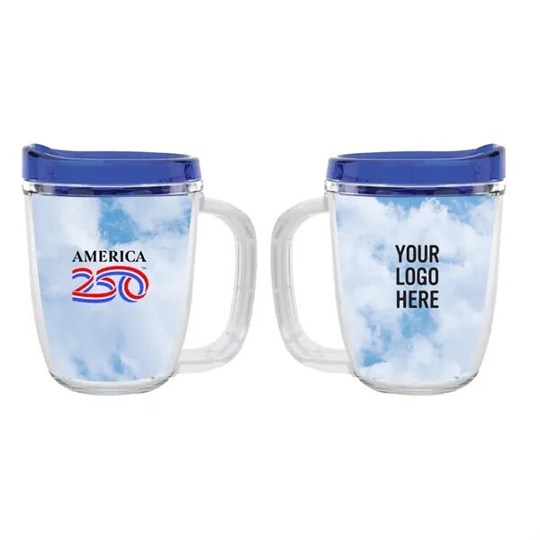 Main Product Image for Imprinted America250 Tritan Coffee Mug with Lid 12 Oz