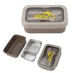 Buy Custom Logo Bento Stainless Steel/PP Lunch Box With Utensils