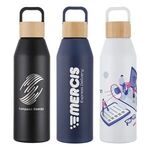 Buy Custom Logo Clive Recycled Aluminum Bottle with Bamboo Lid 24 Oz