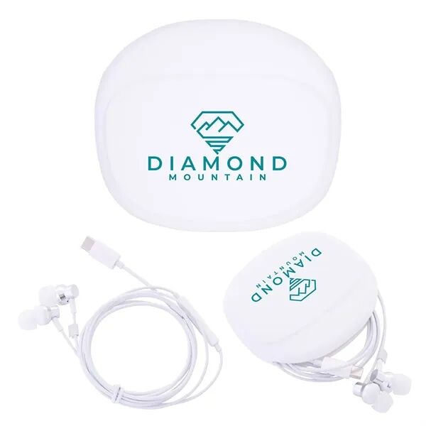 Main Product Image for Custom Printed Opus USB-C Wired Earbuds with Silicone Pouch