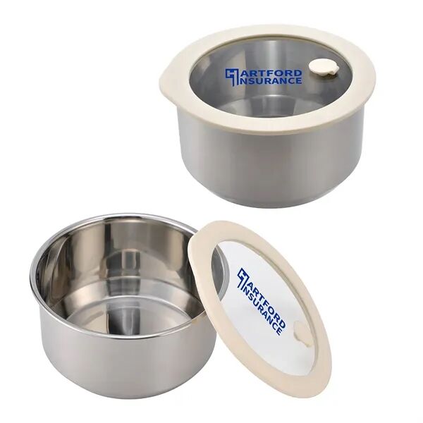 Main Product Image for Branded Prima Microwaveable Stainless Steel Bowl 38 Oz