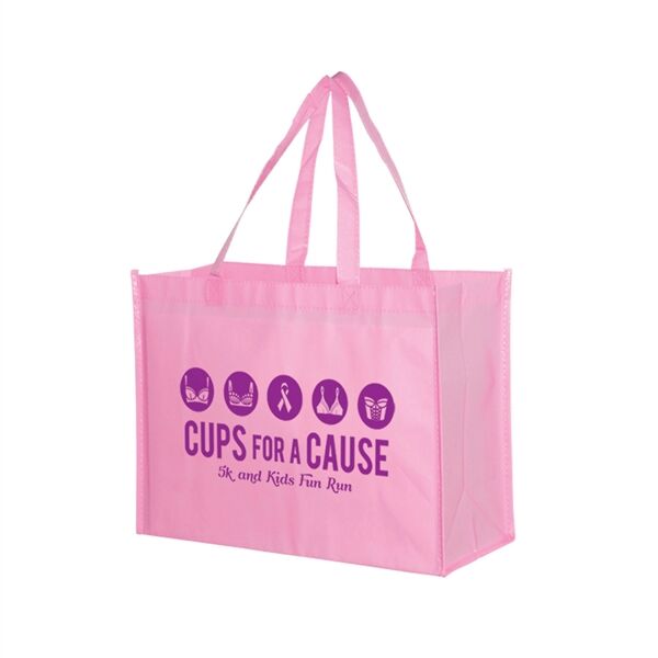 Main Product Image for Branded Breast Cancer Awareness Pink Laminated Totes