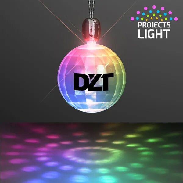 Main Product Image for Branded Acrylic Mini Disco Ball Necklace, Light Projecting