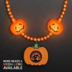 Buy Custom Logo LED Beads, Halloween Necklace w/ Pumpkin Medallion