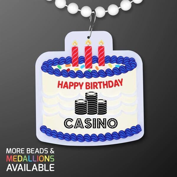 Main Product Image for Birthday Cake Medallion with Beaded Necklace (NON-Light Up)