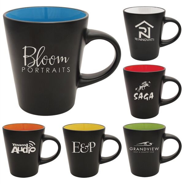 Main Product Image for Deep Etched Noir Collection Ceramic Mug 12 oz