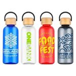 Buy Custom Printed Sanzio RPET Bottle with Bamboo Lid 21 Oz