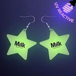 Buy Custom Printed Neon Star Earrings, UV Reactive (1-PAIR)