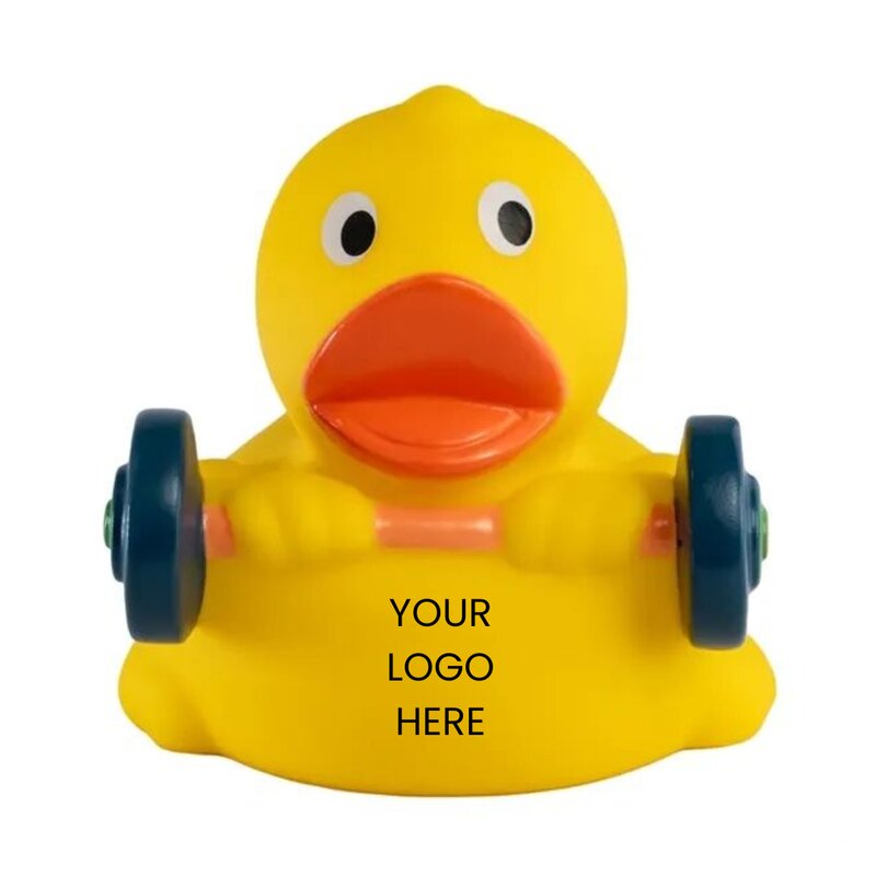 Main Product Image for Custom Printed Weight Lifter Rubber Duck