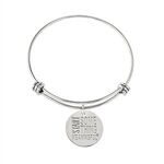 Buy Custom Engraved Wire Bangle Bracelet With Silver Charm