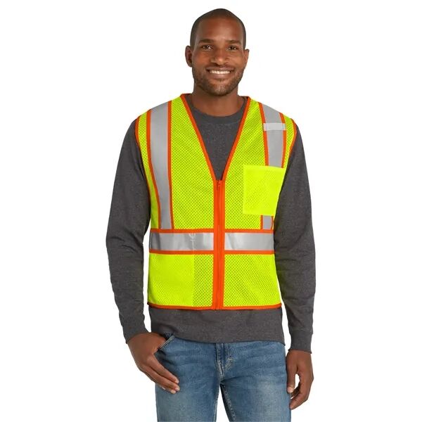 Main Product Image for Custom ANSI 107 Class 2 Mesh Zippered Two-Tone Vest CornerStone