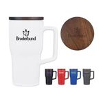 Buy Custom Ceramic Mug with Wood Lid 18 Oz