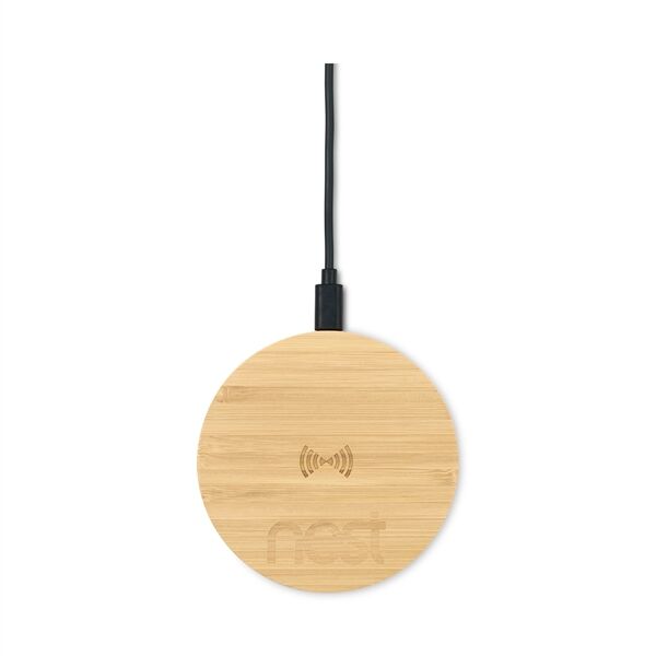 Main Product Image for Laser Engraved Auden Bamboo Wireless Charger