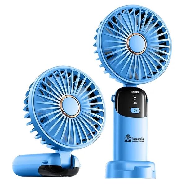 Main Product Image for Custom Handheld Foldable 1200 mAh Fan with LED Display & Base