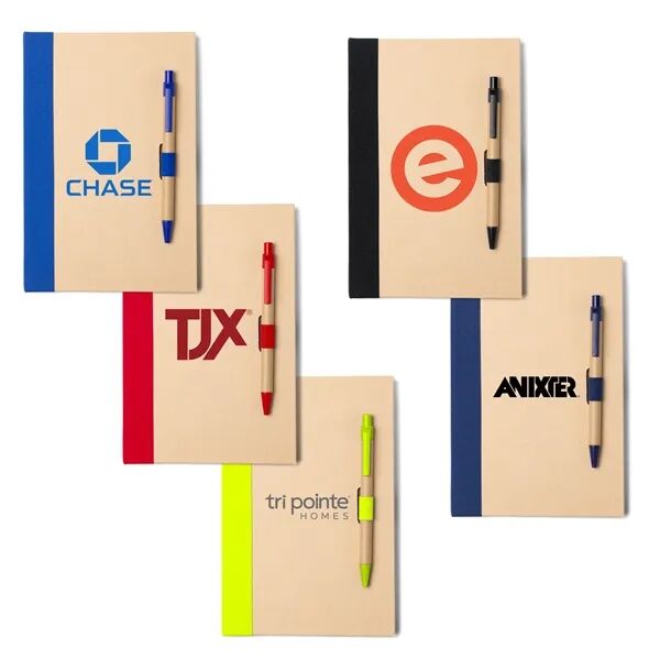 Main Product Image for Custom Logo Binded Kraft Journal with Pen Closure