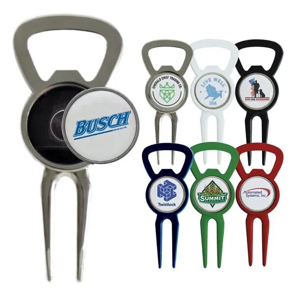 Main Product Image for Full Color Golf Divot Tool Bottle Opener Ball Marker