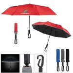 Buy Custom Printed 46" Arc Reflective Umbrella With Carabiner Handle
