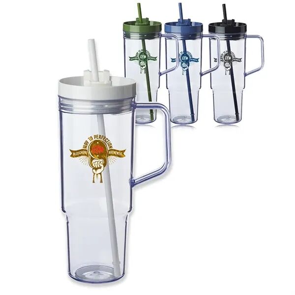 Main Product Image for Imprinted Lincoln Plastic Tumbler with Handle 40 oz.