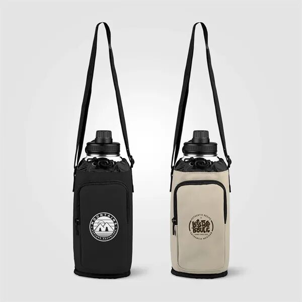 Main Product Image for Custom Logo Malmo Recycled PU Zipper Pocket Bottle Bag