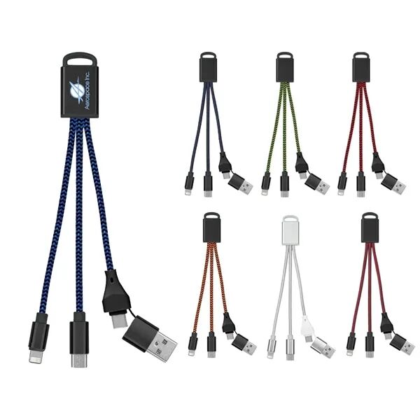 Main Product Image for Custom Printed 3-In-1 Braided Charging Buddy 2.0
