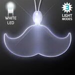 Acrylic Mustache Shape Necklace with LED - White