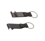 Aluminum Bottle Opener with Key Ring - Black