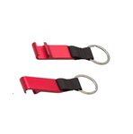 Aluminum Bottle Opener with Key Ring - Red