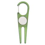 Aluminum Divot Tool With Ball Marker - Green