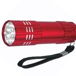 Aluminum LED Flashlight With Strap - Purple