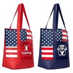 Buy Custom Printed American Flag Non-Woven Tote Bag w/ 210D Pocket