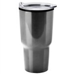 Aurora - 28 Oz. Stainless Steel Shell Auto Tumbler - Silver