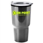 Aurora - 28 oz. Stainless Steel Shell Auto Tumbler - Silver