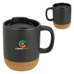 Balsamo 12 oz Ceramic Mug with Cork Base - Medium Gray