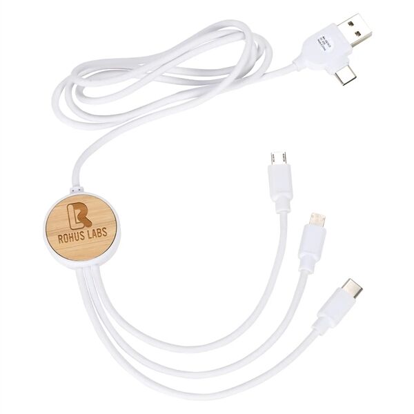 Main Product Image for Custom Printed Bamboo 3-in-1 39- Charging Cable