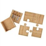 Bamboo 6-in1 Puzzle Cheese Board Set -  