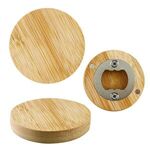 Bamboo Bottle Opener Magnet -  