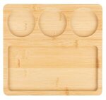 Bamboo Serving Tray With Ceramic Bowls - Natural