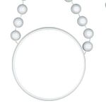 Baseball Shaped Beads with Inline Medallion - White