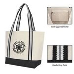 Bayshore Boat Tote Bag - Natural With Black